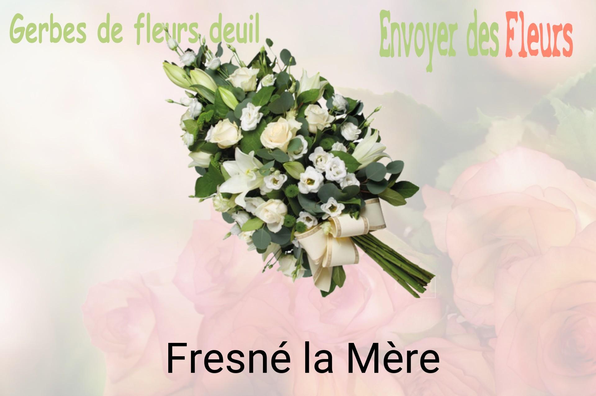 Gerbe de fleurs de deuil livrée à Fresné-la-Mère